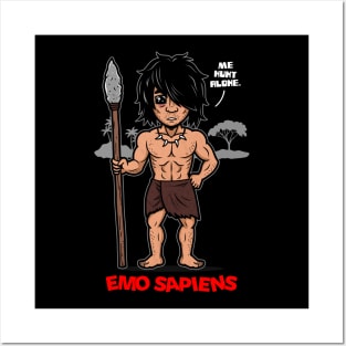 Emo Sapiens Funny Prehistoric Emo Homo Sapiens Funny Emo Meme Posters and Art